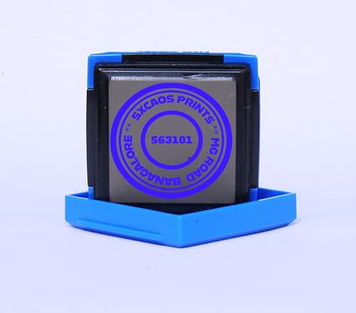 SXCAOS Flashy 6330 (30x30) Round Pocket Small Stamp (1 Royal Blue Ink)