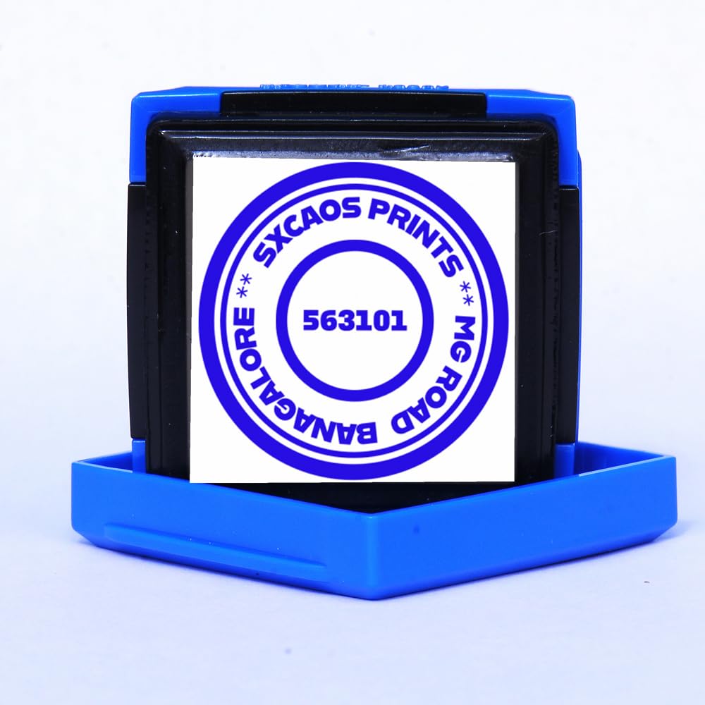 SXCAOS Flashy 6330 (30x30) Round Pocket Small Stamp (1 Royal Blue Ink)