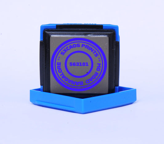 SXCAOS Flashy 6330 (30x30) Round Pocket Small Stamp (1 Royal Blue Ink)