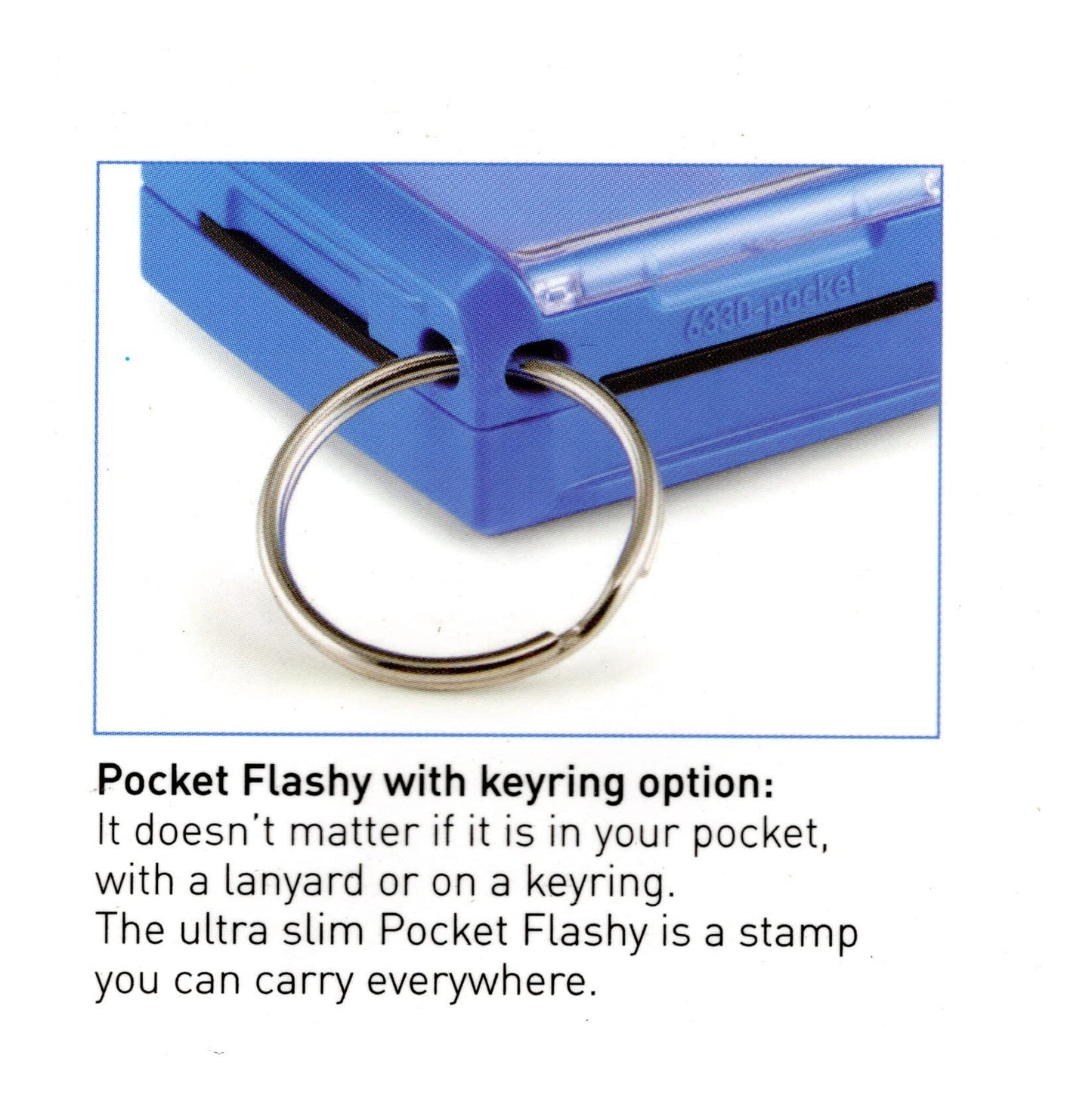 SXCAOS Flashy 6330 (30x30) Round Pocket Small Stamp (1 Royal Blue Ink)